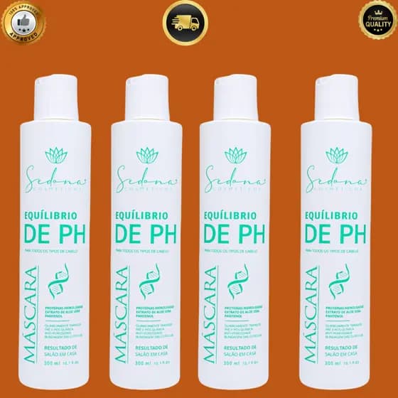 kit Máscara Acidificante Equilíbrio de PH 300ml Tratamento Máscara Anti Porosidade Anti Frizz