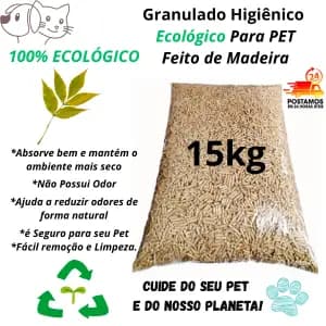 Granulado Higiênico Ecológico para Pet 100%Natural feito com Maravalha de madeira Areia Ecológica Higiênica madeira Pet