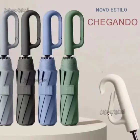 Novo Guarda-chuva Com Fivela De Anel Automático Sombrinha Grande Proteção Solar UV Reforçado Dobrável Envio Imediato