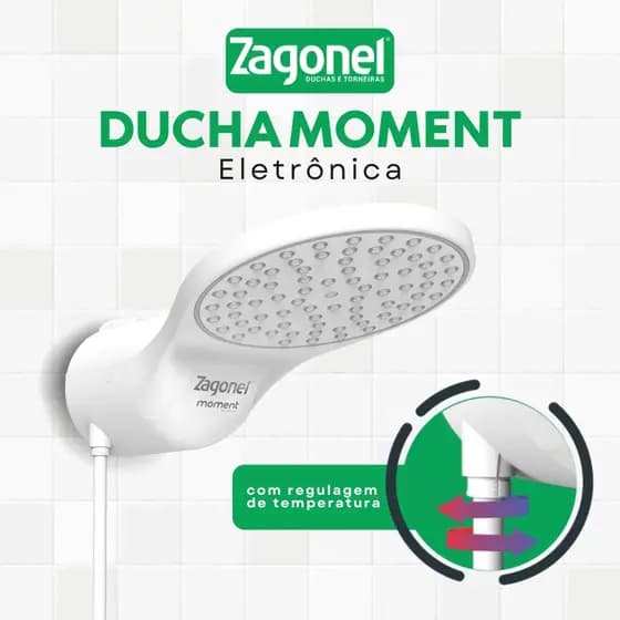 Chuveiro Eletrônico Moment Branco Zagonel 220V 7500W
