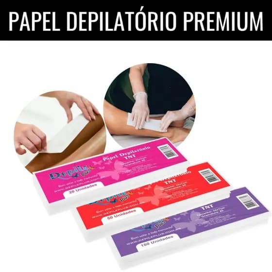 Papel Depilatório TNT Perlon Pacote 20/50/100 Folhas Depile Plus