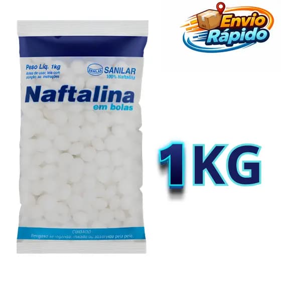 Naftalina 1kg Pura Em Bolas Sanilar Original Anti Insetos, Baratas, Traças, Mofo