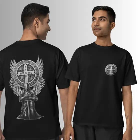 camiseta oversized camiseta unissex camiseta religiosa SÃO MIGUEL camiseta 100% algodão