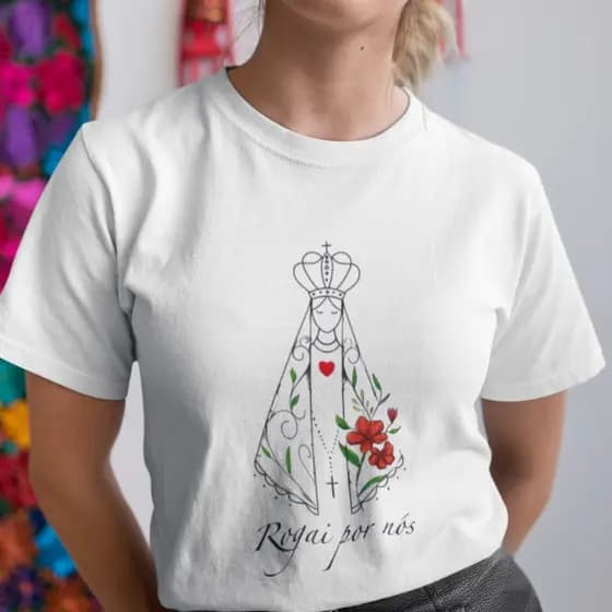 T-shirt Religiosa Camiseta Religiosa Camiseta Feminina Camiseta Nossa Senhora T-shirt Catolica