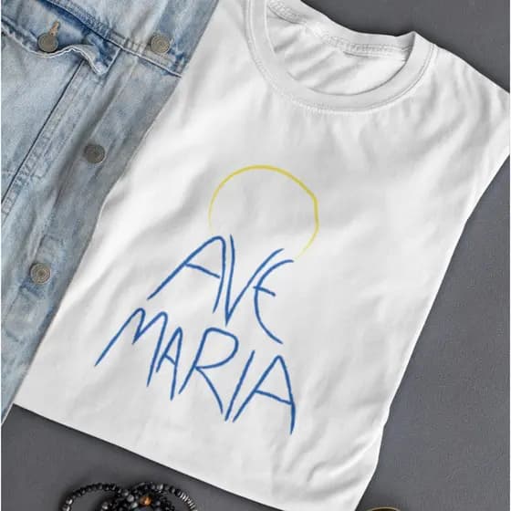 T-shirt Católica | T-shirt Ave Maria | t-shirt 100% Algodão | T-shirt Algodão