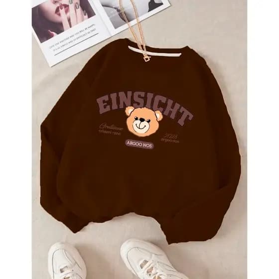 Moletom Careca Urso Einsicht Gola Redonda Casaco Masculino Feminino Flanelado Inverno Blusa Frio
