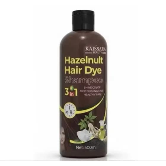 Shampoo Tonalizante Castanho Escuro 3 em 1 Kaissara 500ml Cobre Cabelo Branco Hidrata E Dá Brilho