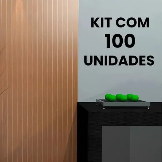 Kit de100 Placas Ripado ripas MDF Adesivo 3mm Painel Decorativo Infantil 45x11cm Revestimento Parede Quarto