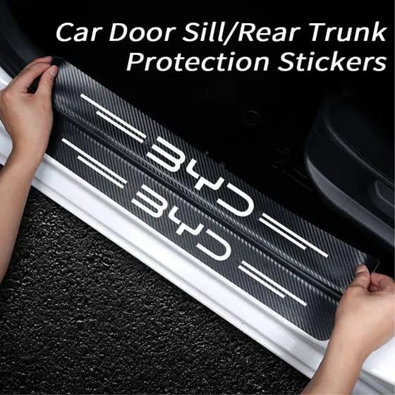 Adesivo de Proteção para Porta de Carro em Fibra de Carbono Durável para BYD Dolphin, Seal, Song Plus, Atto 3, Yuan
