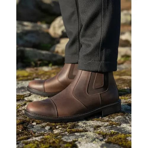 Botina Bota Masculina Confortável Couro Legitimo Vaquejada Trabalho Roça Blaqueada Costurada