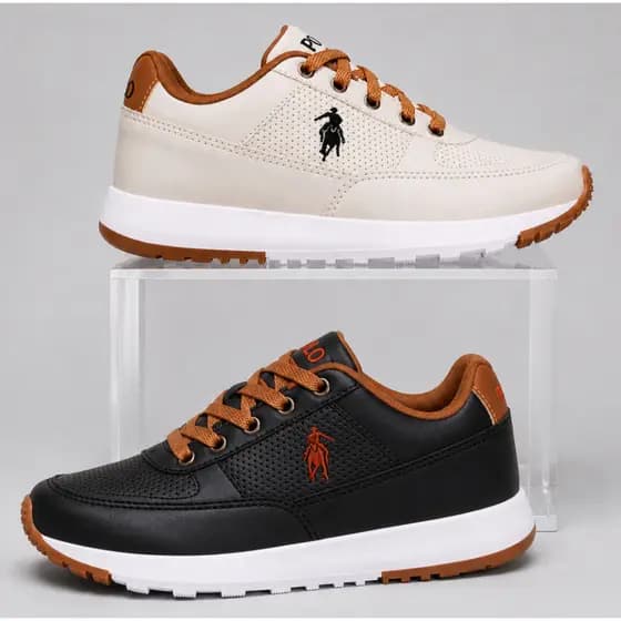 Kit 2 Tênis Masculino Casual Sapatênis Via Polo Confortável Trabalho Social Dia a Dia