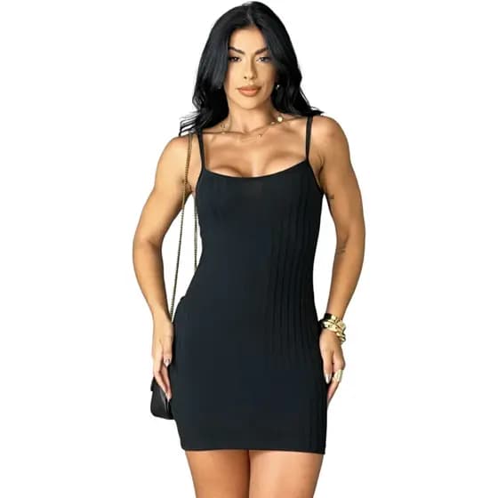 vestido básico de alcinha tubinho moda blogueira