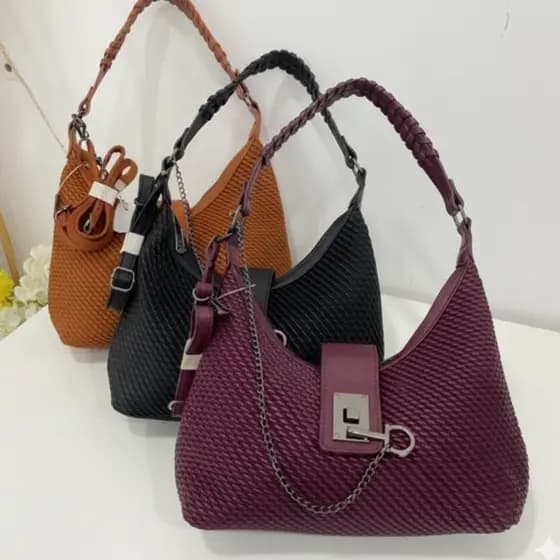 Bolsa Feminina Elegante Transversal Luxo Marrom Preta Couro PU Tiracolo Espaçosa Alta Qualidade Premium