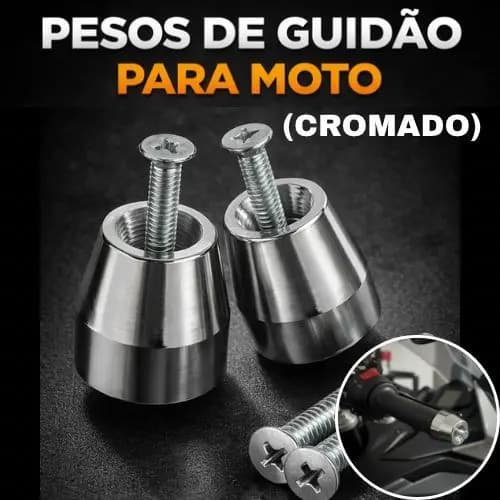 Par de Pesos de Guidão para Moto Cromado Premium Fan Titan Cargo 125 150 160 Estilo Pcx