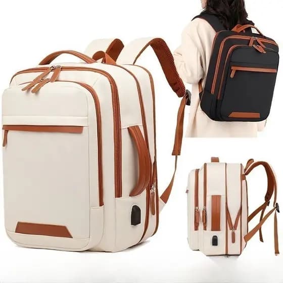 Mochila Unissex Expansível Impermeável Grande Capacidade Multifuncional Com Alças Ajustáveis Carregamento USB ychen
