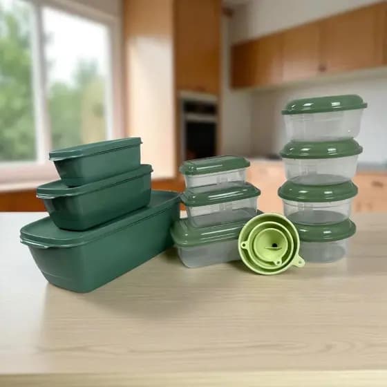 Pote armazenadores de alimento, KIT com DEZ (10) potes + Três (3) Funil Tamanho P,M,G.