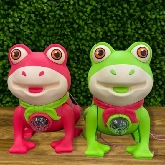 Brinquedo Infantil Eletrônico Sapo Corredor com Led e Luz Fujão