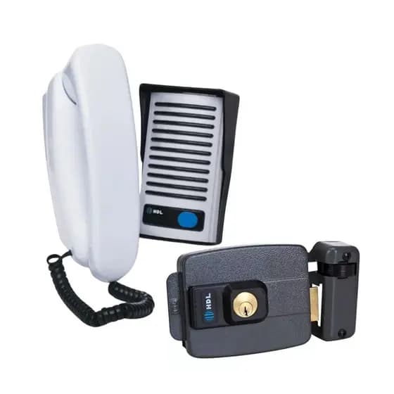 Kit Porteiro Eletrônico HDL F8-NTL com Fechadura Elétrica C-90 Cinza p/ Residência