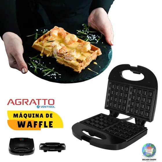 Máquina Waffle Elétrica Antiaderente NÃO GRUDA! Agratto 127V/220V Portátil Cozinha Omelete Panquecas
