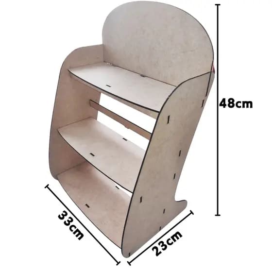 Prateleira Expositor Canecas MDF cru 3mm 9 canecas
