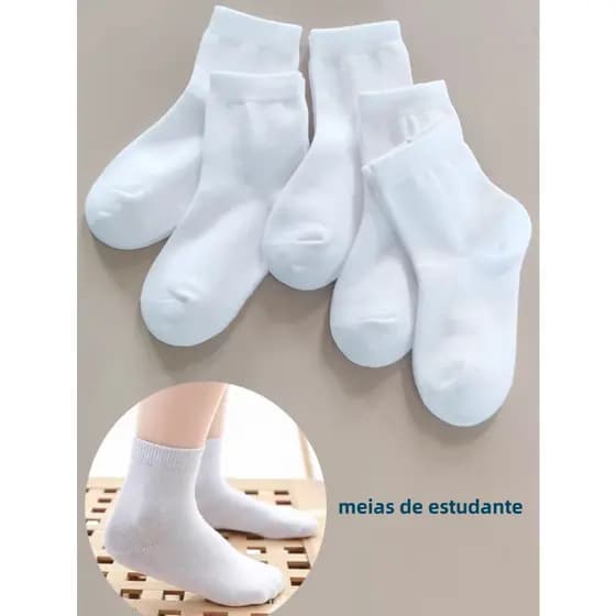 3/6/12 pares meias infantil branca escola para menino e menina dos 0 -10 anos