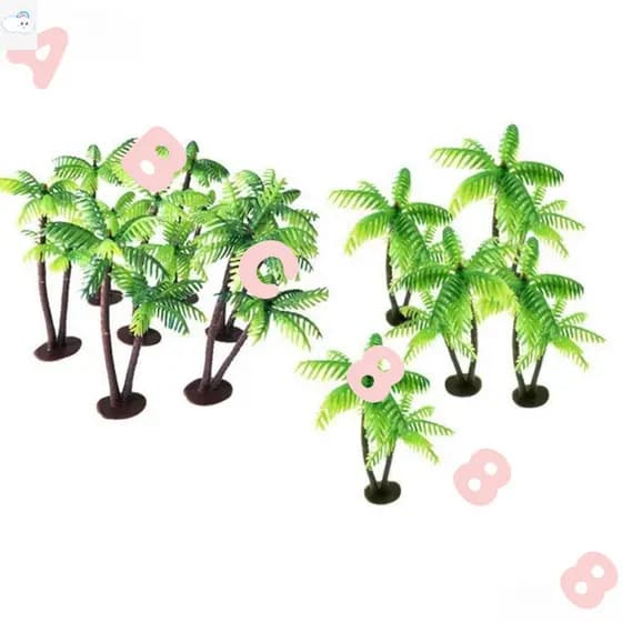 Planta artificial 10/20 pcs mini folha Bonsai falso decoração coqueiro