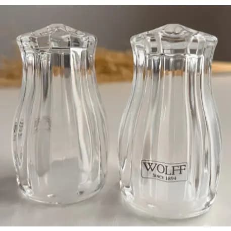 Conjunto 2 Peças Saleiro e Pimenteiro de Vidro com Tampa de Plástico Pétala Wolff