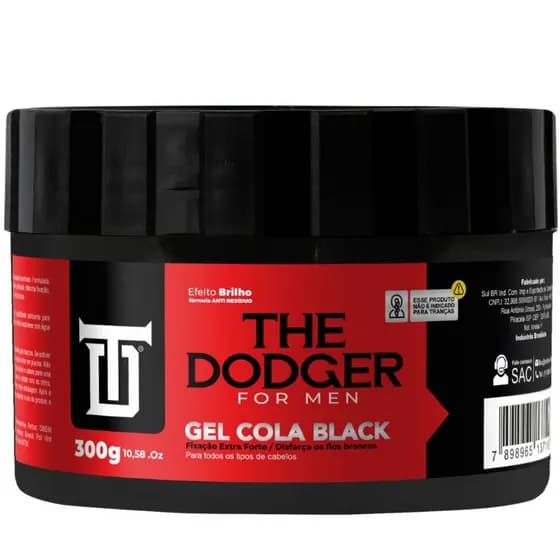 Gel Cola 300g Black -The Dodger - Gel com coloração Preta para disfarçar grisalhos e pigmentar