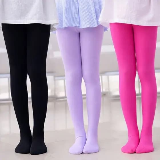 Kit 2 Meias-Calças Infantis Coloridas Grossas para Inverno Menina 2 a 14 Anos