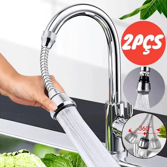 Bico para Torneira Extensor Flexível De Pia Adaptador Chuveirinho 360º Chuveirinho Economiza Agua