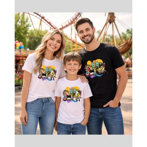 Camiseta Parque Diversão Beto Kung Fu Panda Madagascar Sherk Hot Whells Unissex Infantil Adulto Plus Size