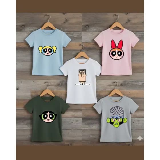 Camiseta Meninas Super Poderosas Lindinha ou Docinho ou Florzinha ou Professor ou Macaco Louco Unissex Infantil Adulto
