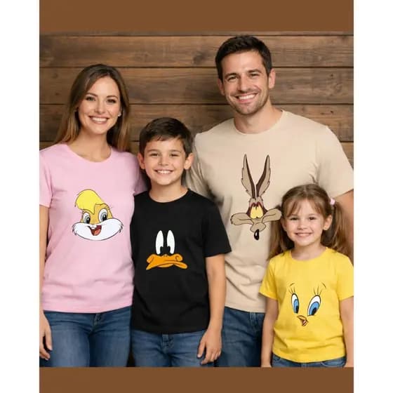 Camiseta Looney Tunes Pernalonga Frajola Lola Coyote Frajola PiuPiu Taz Unissex Infantil Adulto Plus Size