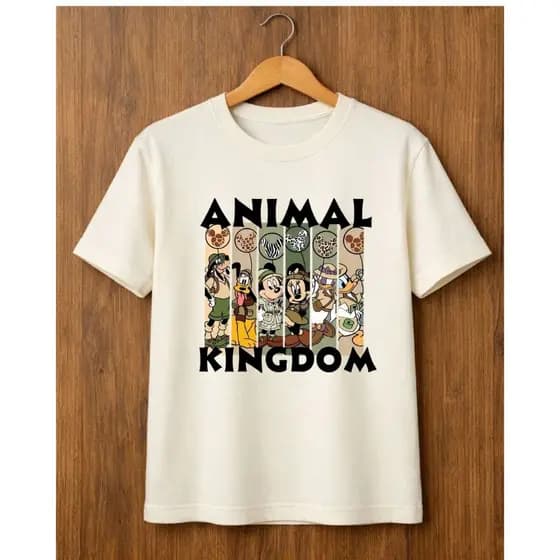 Camiseta Animal Kingdom Viagem Orlando Família Férias 100% Algodão Unissex Infantil Adulto Plus Size