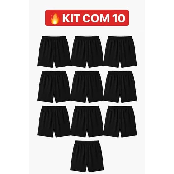 KIT 10 BERMUDAS FUTEBOL CALÇÃO TIME CORES SORTIDAS CALÇAO SHORT DORMIR HELANCA POLIESTER