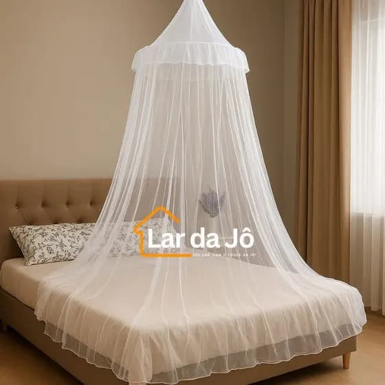 Mosquiteiro de teto em filo com elástico para cama box de casal e solteiro