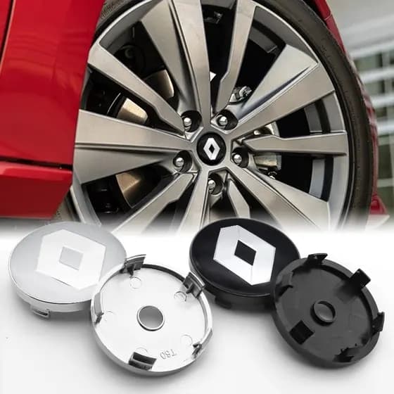 4PC 60mm Estilo Do Carro Roda Hub Centro Tampas Aro Capa Emblema Renault RS Koleos Captur Talismã Kadjar Megane 2 3 Clio