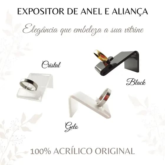 Expositor de Vitrine para Suporte de Anel e Aliança 100% Acrílico ANACARDIER