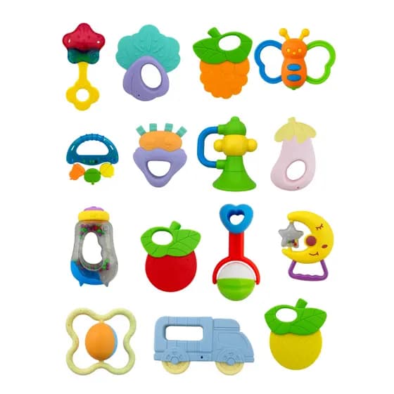 Kit Chocalhos para Bebê Mordedores + Brinquedos Educativos Sensoriais Com Inmetro