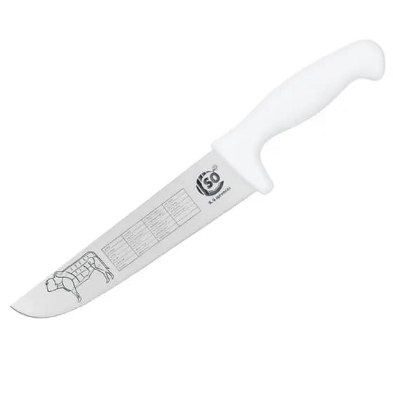 Faca Chef Profissional 8” Aço Inox Cabo Branco – Ideal para Carne, Churrasco e Cozinha