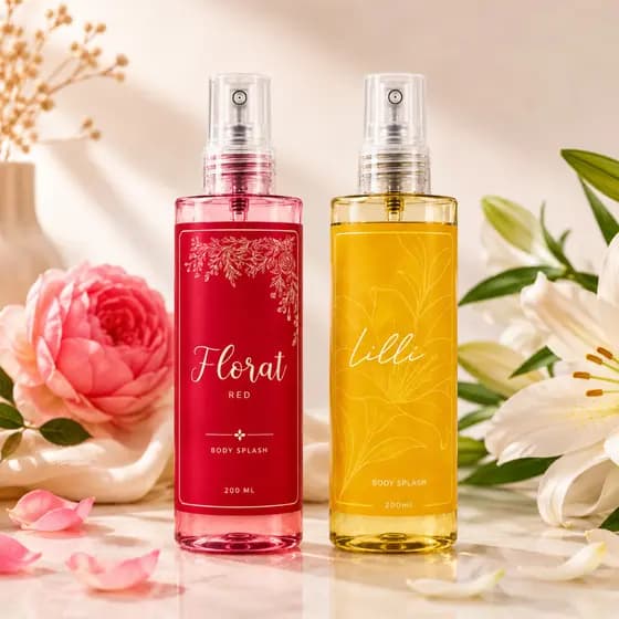 Kit 2 Body Splash Feminino Florat Red + Lilli Mulher Poderosa 200ml Longa Duração Cheiro Marcante