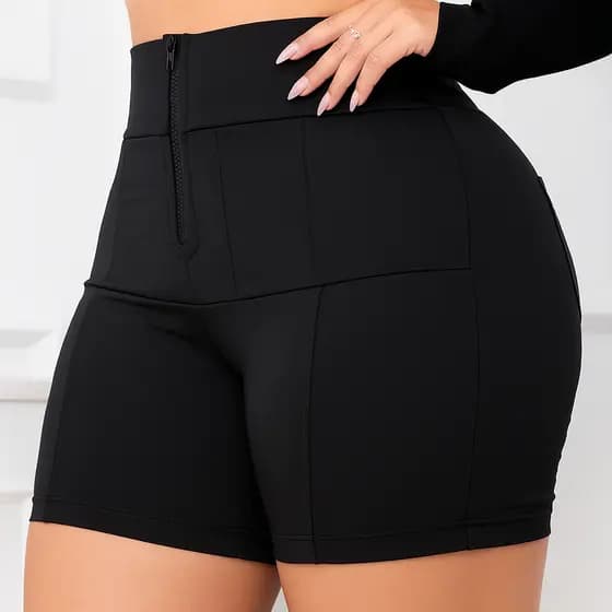 Short Modelador Feminino em Suplex Power – Cintura Alta e Efeito Zero Barriga