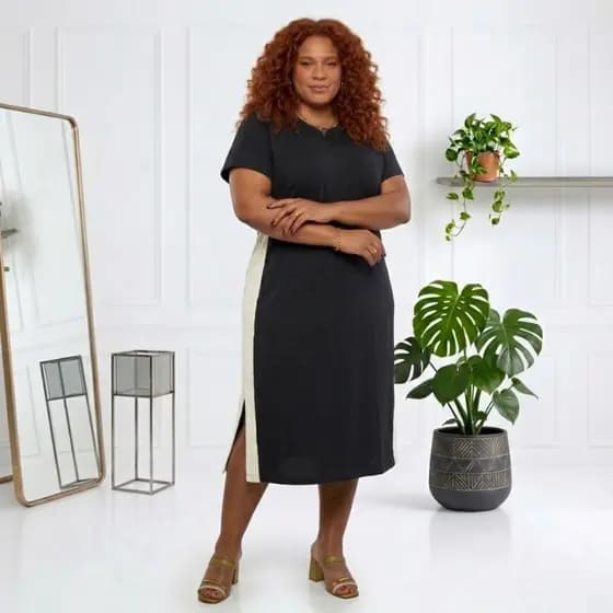 Vestido Femenino Evangélico Midi Feminino Algodão Confortável Plus Size Confortavel Mais Vendidos