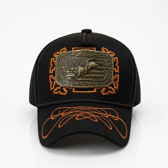 Boné Country Masculino Aba Bordado