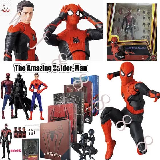 CT Brinquedos Mafex Spiderman No. 194 Figura De Ação SHF Miles Morales Brinquedos Mafex147 Simbionte Spideman Preto