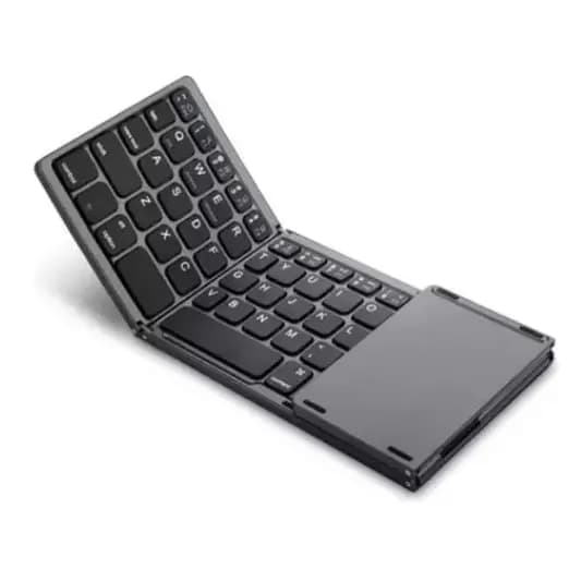 Mini Teclado Dobrável Com Mouse Touch Bluetooth 5.0 C ompatível Smartphone e Tablte Preto
