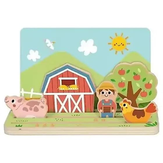 Jogo infantil fazendinha educativo 3D espaço distância animais madeira lógico criativo seguro 3anos+