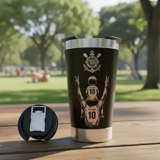 Copo Termico Pai E Filho Timão Personalizado Com Nome Presente