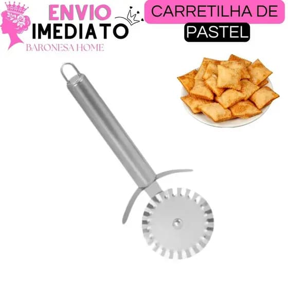 Carretilha Cortador de Pastel e Massas Rolo de Pastel Carretilha de Pastel e Massas Cortador Ravioli Macarrão Massas