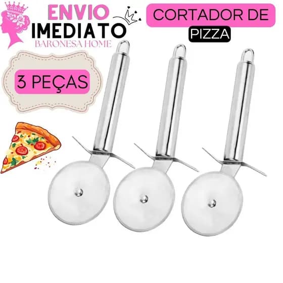 Cortador de Pizza Carretilha de Cortar Pizza Aço Inox Carretilha De Cortar Massa Resistente Pizzaria e Restaurante